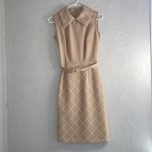 Retro Vintage sleeveless dress with belt